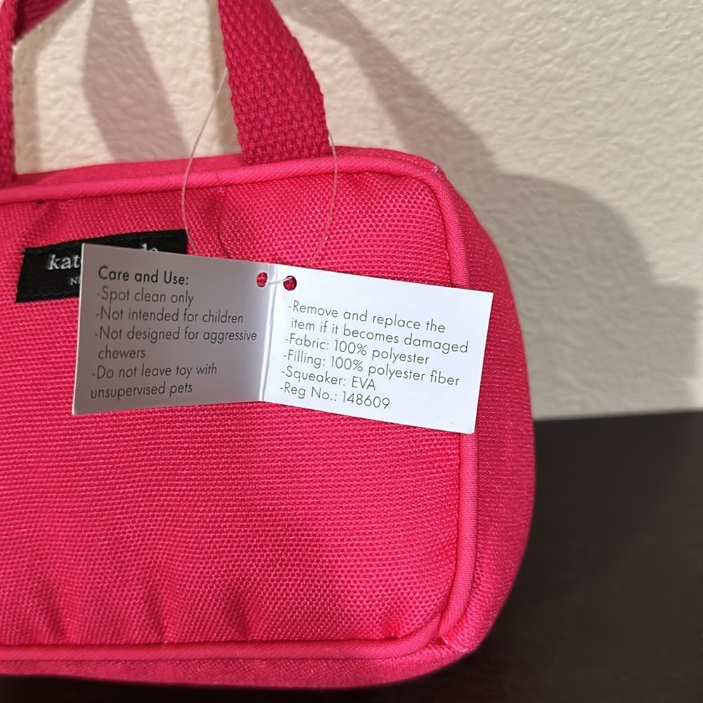 New Kate Spade hot pink Handbag squeaky dog toy - Picture 3 of 7